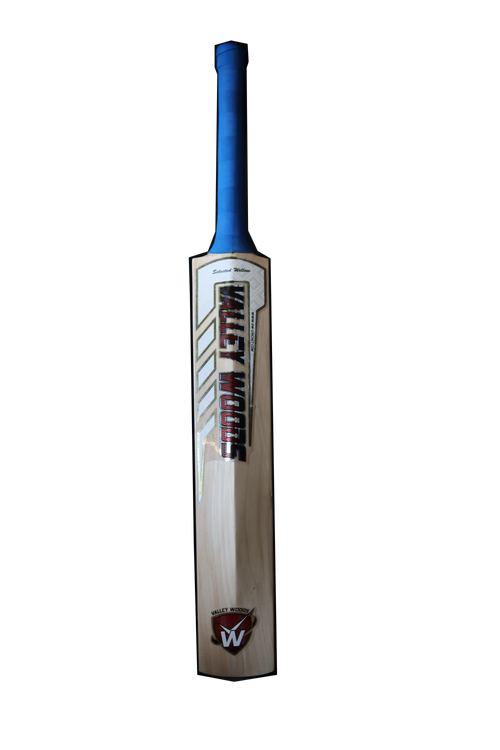 valley woods kashmir willow cricket bat available to shop online and bat picture from back side of bat