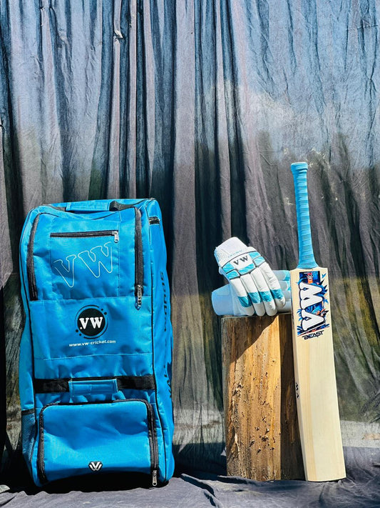 Top Grade Leather Cricket Bat in Kashmir Willow | Beast Edition by Valley Woods